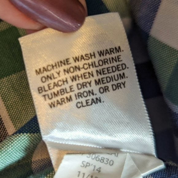 Banana Republic Factory Green/Blue Plaid Long Sleeve Button Down Shirt Size XL - Picture 10 of 13